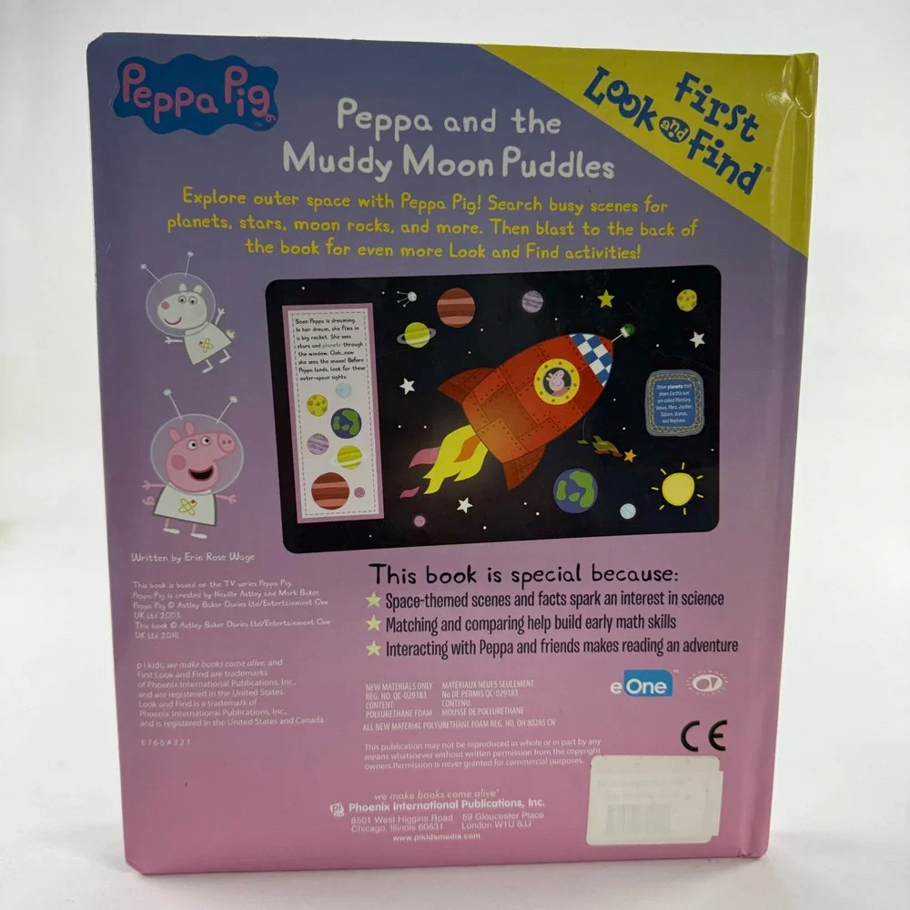Peppa Pig First Look and Find Peppa and the Muddy Moon Puddles Space Board Book